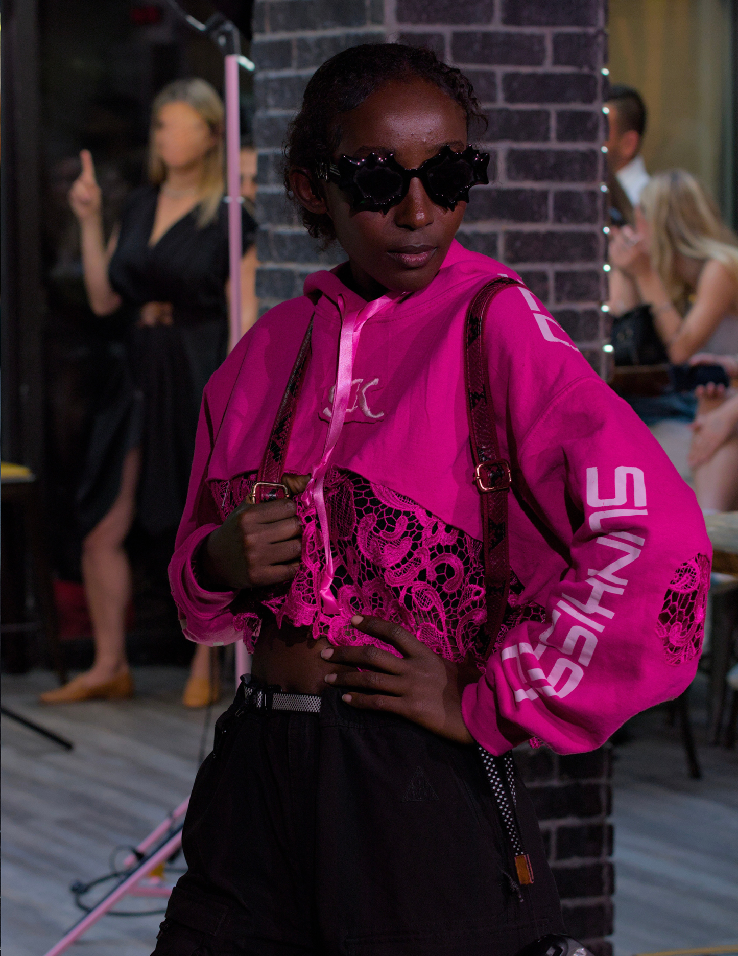 PINK LACE HOODIE